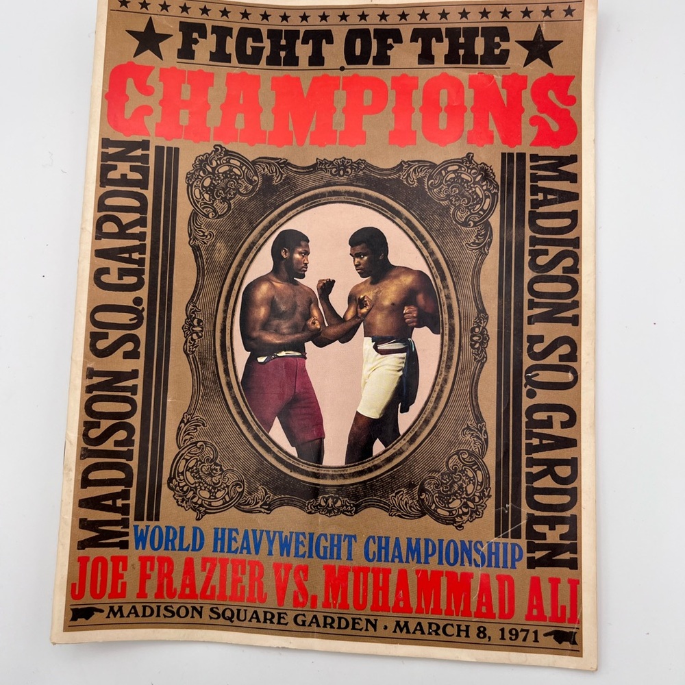 Fight of the Champions Vintage Boxing Poster - Joe Frazier vs Muhammad Ali